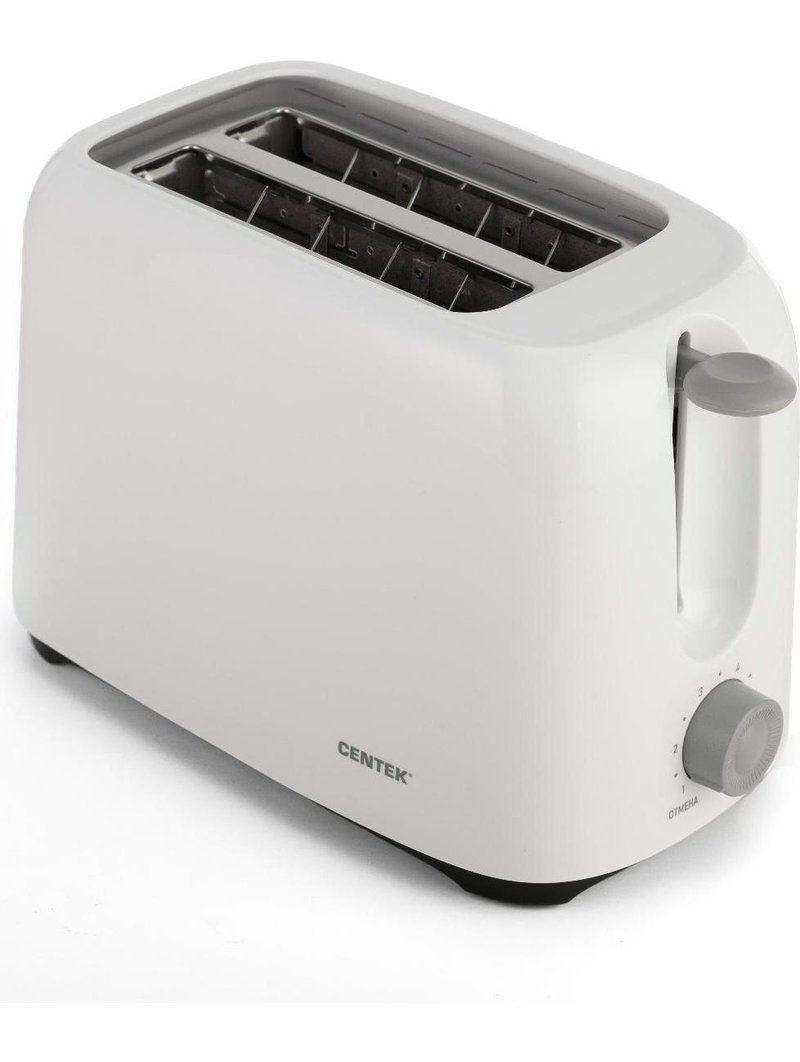 Тостер Centek CT-1425 (белый) 700 Вт, 6 уровней мощности, 2 тоста, выдвижной поддон для крошек
