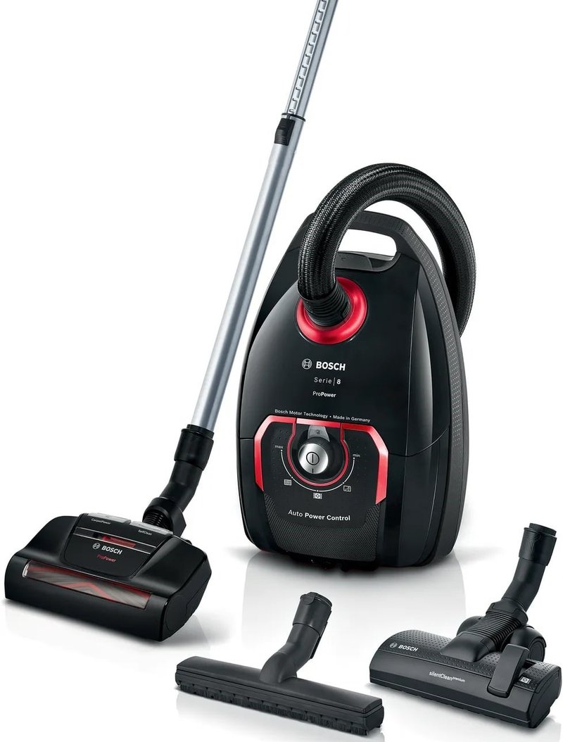 Пылесос Bosch BGL8POW2 черный 650 Вт, уборка: сухая, пылесборник - мешок, 5 л