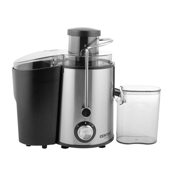 Соковыжималка Centek CT-1209 Black (черный/сталь) 600Вт, 2 скор., стакан 600 мл, горловина 65мм