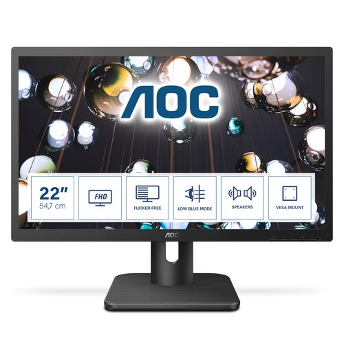 LCD монитор 21,5" AOC 22E1D FDH TN (60Hz,2m,178/178,250cd/m,1000:1,+HDMI 1.4) 