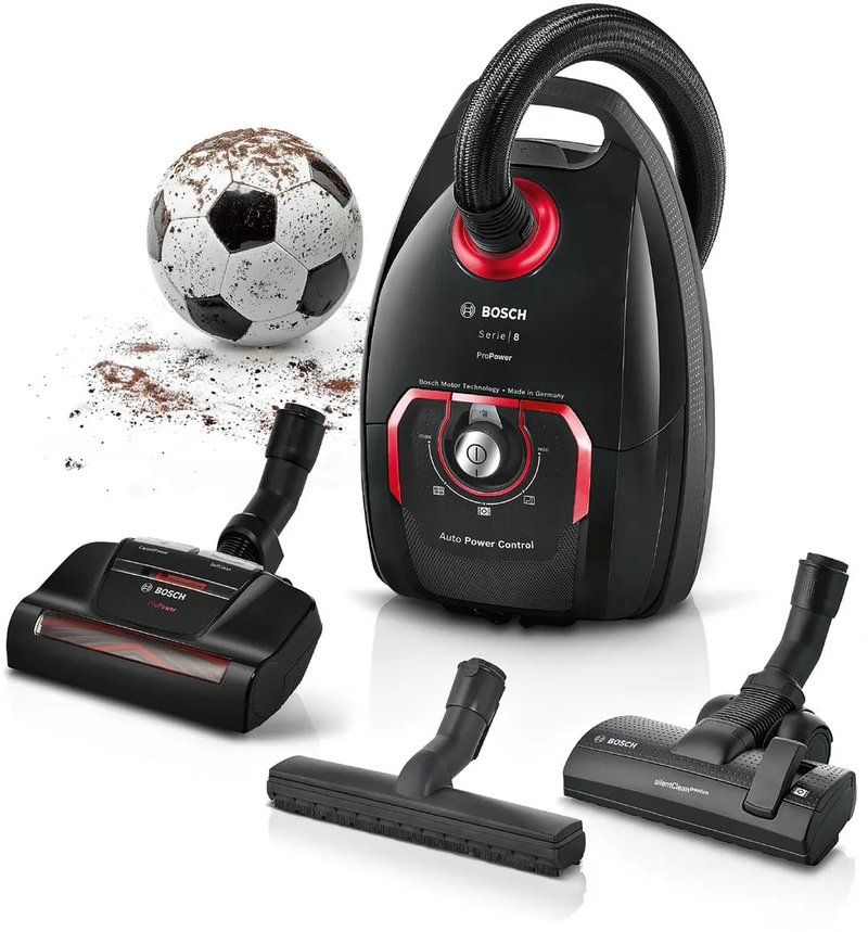 Пылесос Bosch BGL8POW2 черный 650 Вт, уборка: сухая, пылесборник - мешок, 5 л