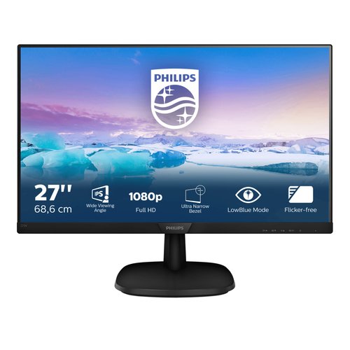 Монитор Philips 27" 273V7QSB(00/01) [60 Hz, 1920х1080, IPS, 1000:1(10М:1), 8 ms, 250 cd/m2, ZF,D-Su]