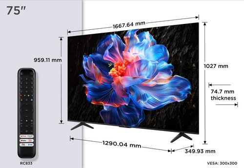 Телевизор 75" TCL 75P6K (4K Ultra HD/60Hz/DVB-T/DVB-T2/DVBC/DVB-S/DVB-S2/USB/WiFi)