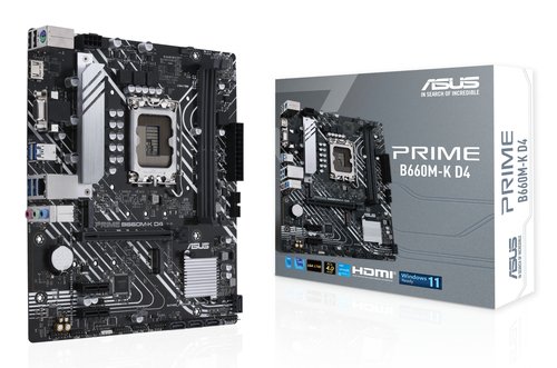 Материнская плата ASUS PRIME B660M-K D4 (Soc-1700 Intel B660 2xDDR4 mATX AC`97 8ch(7.1) GbLAN RAID+V