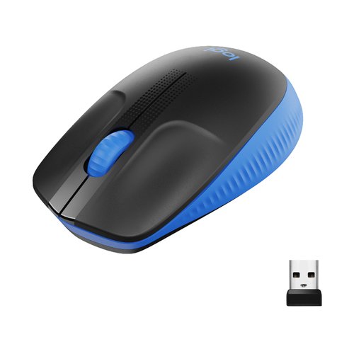 Мышь беспроводная оптическая Logitech M190 черный/синий (1000dpi) USB