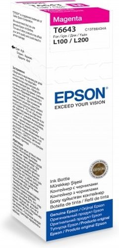 Контейнер с чернилами (с клапаном) EPSON Т6643/С13Т66434А L100/L200/L300/L605/L1455 (Magenta) 100мл