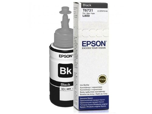 Контейнер с чернилами (с клапаном) Epson L800/L100 T6731/T6641 (C13T67314A/C13T66414A) Black (70мл) 