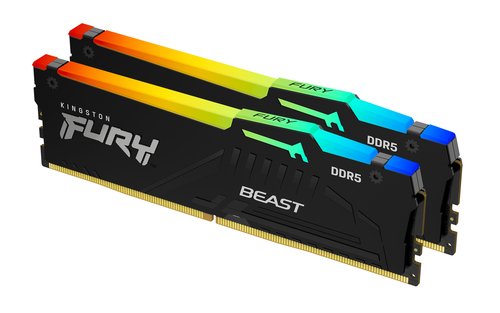 DIMM DDR5 16384Mb 2x8Gb PC4-6000 DDR5-6000 Kingston FURY Beast Black RGB