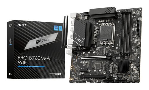 Материнская плата S1700 mATX MSI PRO B760M-A WIFI DDR5 (Intel B760,4xDDR5-5600МГц,2xPCI-Ex16,2xM.2)