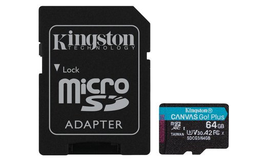 Карта памяти microSDXC 64GB Kingston SDCG3/64GBSP Canvas Go! Plus w/o adapter