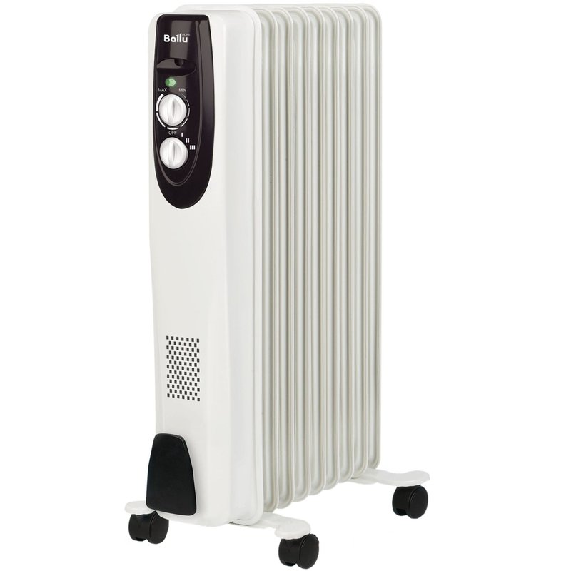 Обогреватель масляный Ballu Classic BOH/CL-09WRN (9 секций), белый, 2000 Вт, 25 м2, термостат