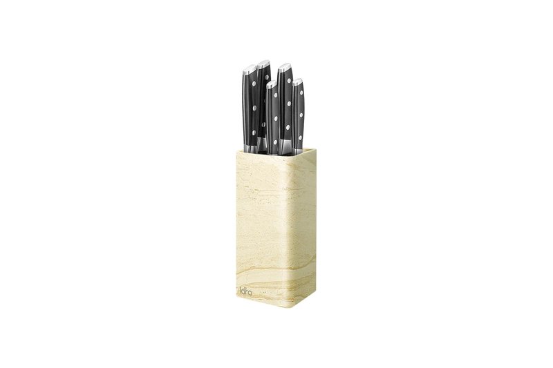 Подставка для ножей универсальная LR05-102 LARA <Beige> <квадрат> Soft touch