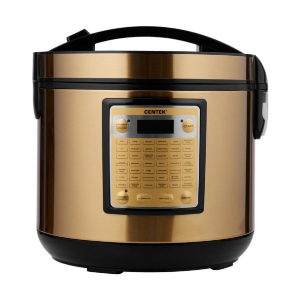 Мультиварка Centek CT-1495 Black Ceramic (золото)  900Вт, 5л, КЕРАМ. ПОКР-Е ЧАШИ, 42прогр +мультишеф