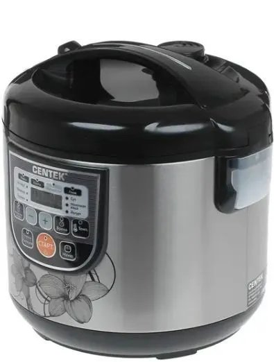 Мультиварка Centek CT-1498 Ceramic (чёрный/сталь) 700Вт, 5.0л, КЕРАМИЧЕСКОЕ ПОКРЫТИЕ ЧАШИ, 10 пр-м.