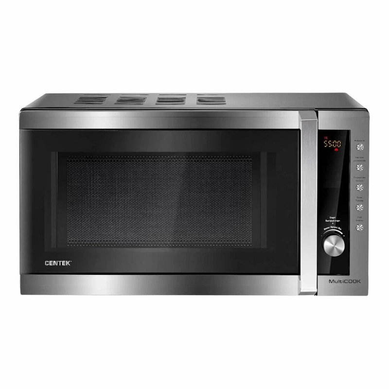 СВЧ Centek CT-1582 (Сталь) 700W, 20л, 8 программ, таймер, подсветка, камера -эмаль, ЖК-дисплей