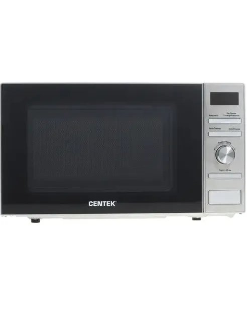 СВЧ Centek CT-1586 (Сталь) 700W, 20л, 6 режимов, диаметр тарелки 245 мм, таймер, подсветка, LED