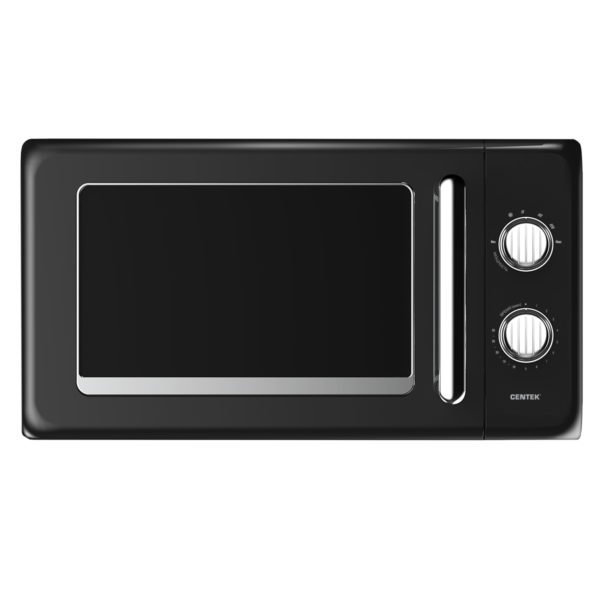 СВЧ Centek CT-1553 (Черный) 800W, 20л, 6 режимов, разморозка, таймер, подсветка, ретростиль хром