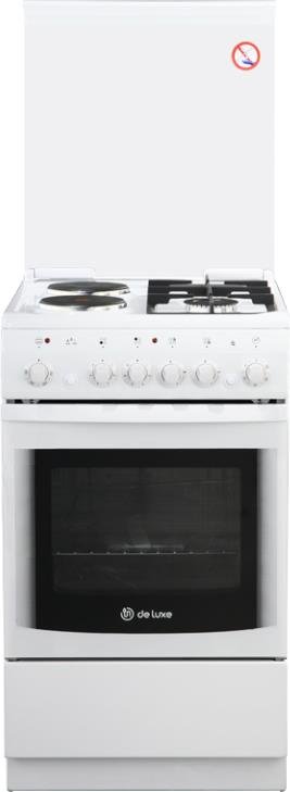 Комбинированная напольная плита De Luxe 506022.05ГЭ (КР) ЧР 030 белый, духовка 54 л