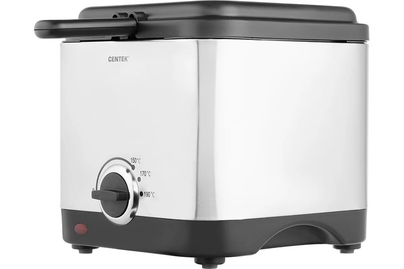 Фритюрница Centek CT-1430 900 Вт <объём 1,5л> Чаша - антипригарная, стальной корпус, окно