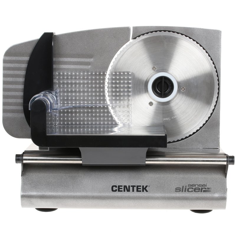 Ломтерезка Centek CT-1380 (сереб) <150 Вт> толщина нарезки 3-15мм, держатель крайнего ломтика