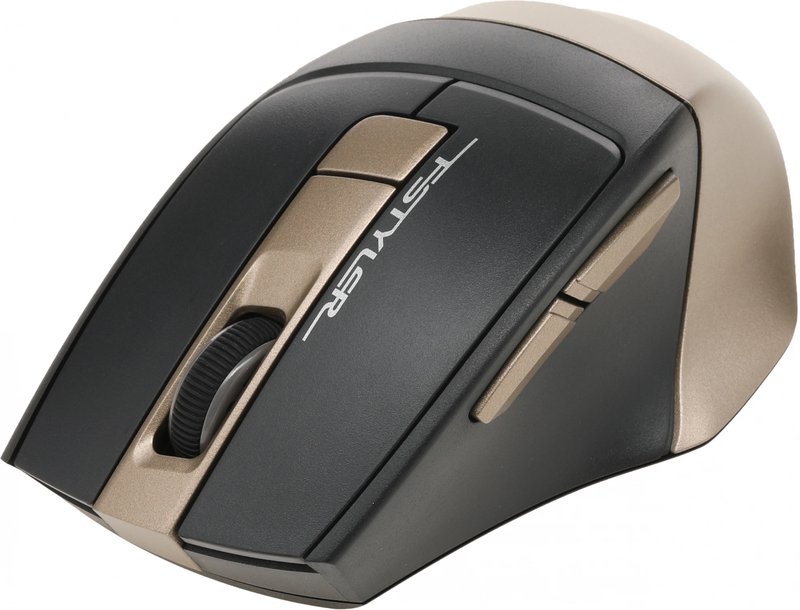Мышь беспроводная оптическая A4Tech Fstyler FG35 бронзовый/черный 2000dpi USB 