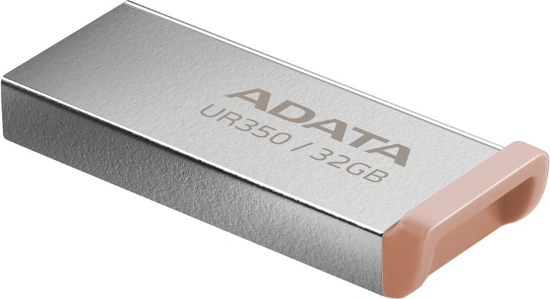 Флеш накопитель 32GB A-DATA UR350, USB 3.2, металл/коричневый